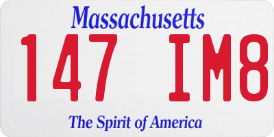 MA license plate 147IM8