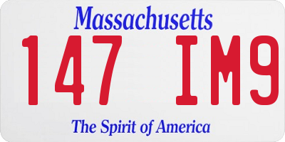 MA license plate 147IM9