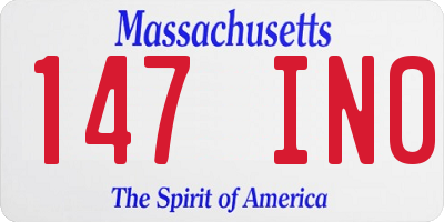 MA license plate 147IN0