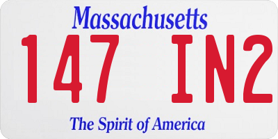 MA license plate 147IN2