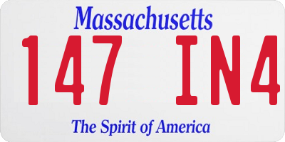 MA license plate 147IN4