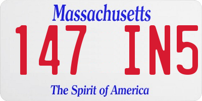 MA license plate 147IN5