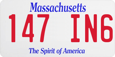 MA license plate 147IN6