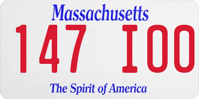 MA license plate 147IO0