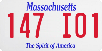 MA license plate 147IO1