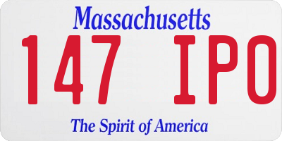 MA license plate 147IP0