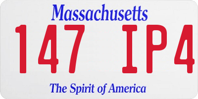 MA license plate 147IP4