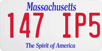 MA license plate 147IP5