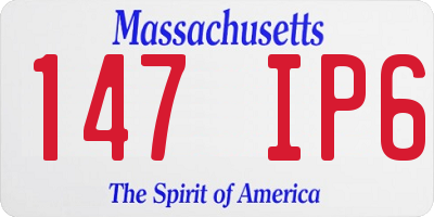 MA license plate 147IP6