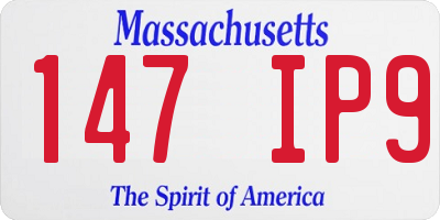 MA license plate 147IP9