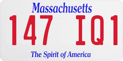 MA license plate 147IQ1