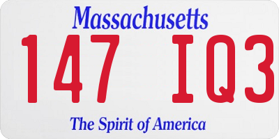 MA license plate 147IQ3