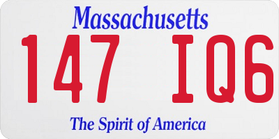MA license plate 147IQ6