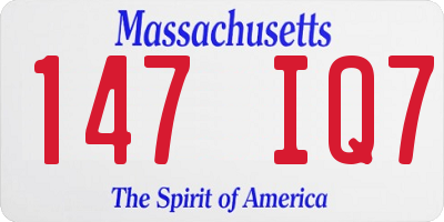 MA license plate 147IQ7