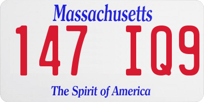 MA license plate 147IQ9