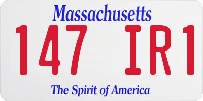 MA license plate 147IR1