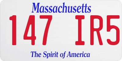 MA license plate 147IR5