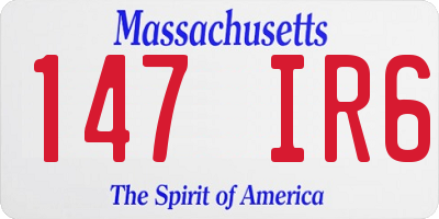 MA license plate 147IR6