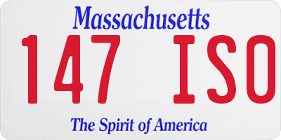MA license plate 147IS0
