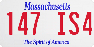 MA license plate 147IS4