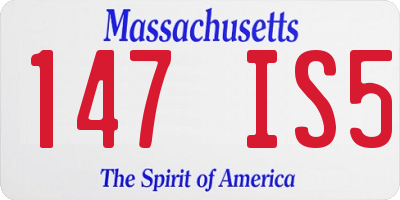 MA license plate 147IS5