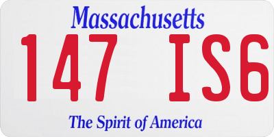 MA license plate 147IS6