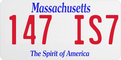 MA license plate 147IS7