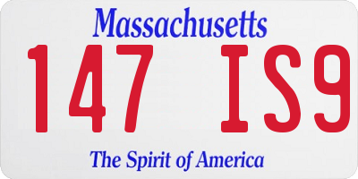 MA license plate 147IS9