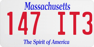 MA license plate 147IT3