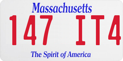 MA license plate 147IT4