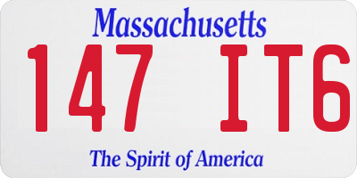 MA license plate 147IT6