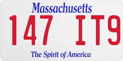 MA license plate 147IT9