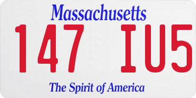 MA license plate 147IU5
