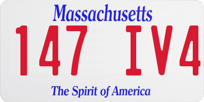 MA license plate 147IV4