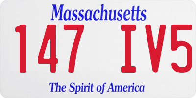 MA license plate 147IV5