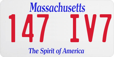 MA license plate 147IV7