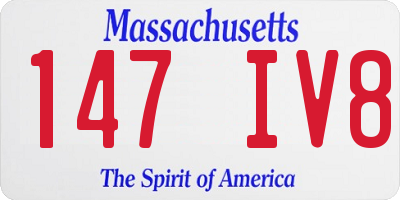 MA license plate 147IV8