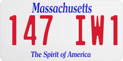 MA license plate 147IW1