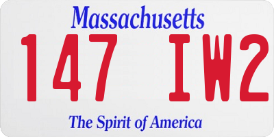 MA license plate 147IW2