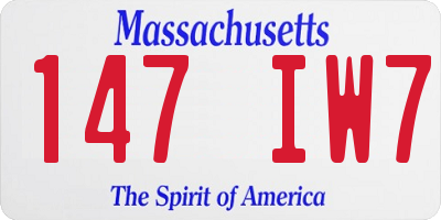 MA license plate 147IW7