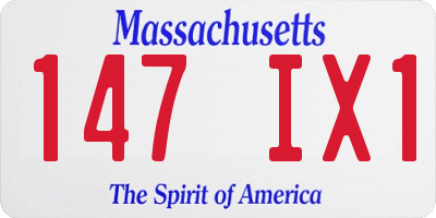 MA license plate 147IX1
