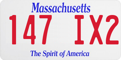 MA license plate 147IX2
