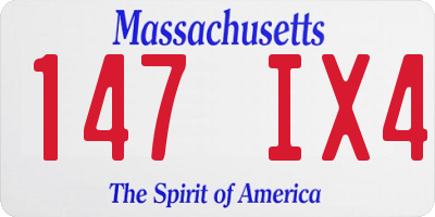 MA license plate 147IX4