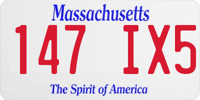 MA license plate 147IX5