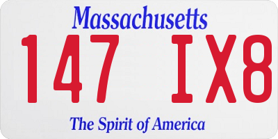 MA license plate 147IX8