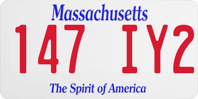 MA license plate 147IY2