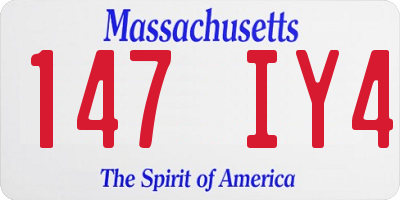 MA license plate 147IY4