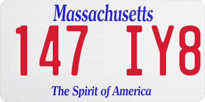 MA license plate 147IY8