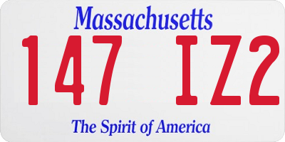 MA license plate 147IZ2