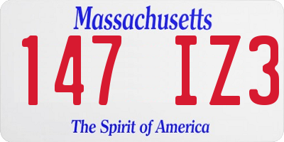 MA license plate 147IZ3